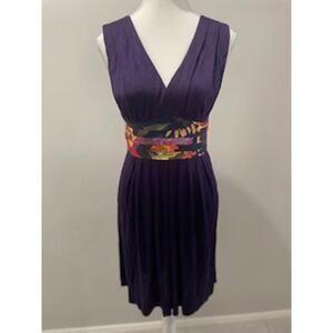 Ted Baker Purple/Floral Sash dress - Size 1 (AUS 8)